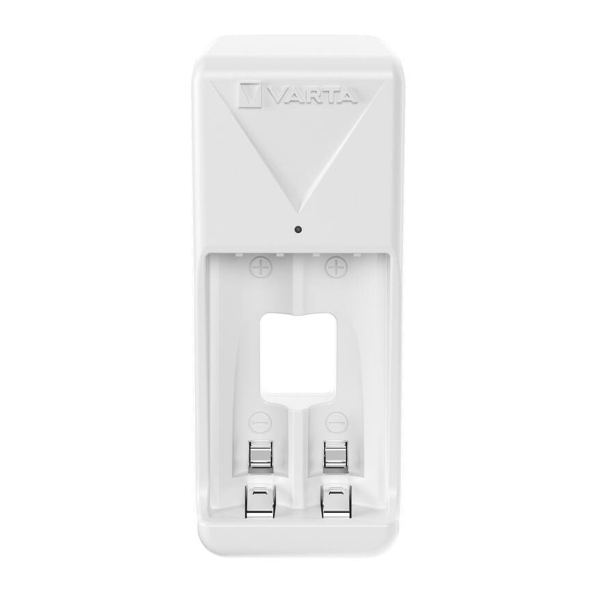 Varta 57656201421 - Cargador de baterías recargables para 2 pilas AA/AAA, 800 mAh, 230 V
