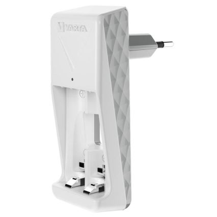 Varta 57656201421 - Cargador de baterías recargables para 2 pilas AA/AAA, 800 mAh, 230 V