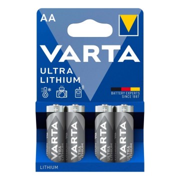 Varta 6106301404 - 4 uds Batería de Litio ULTRA AA 1,5V