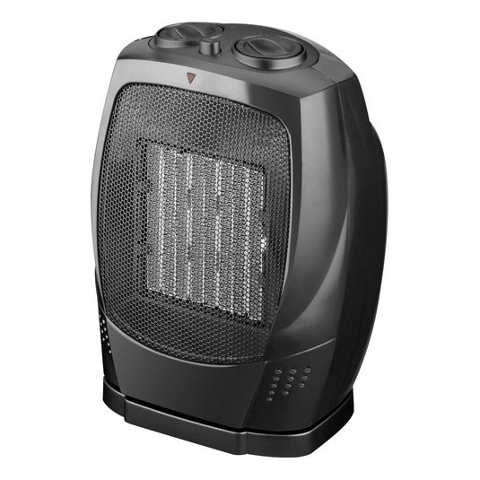 Ventilador con elemento calefactor cerámico RIN 1500W/230V negro