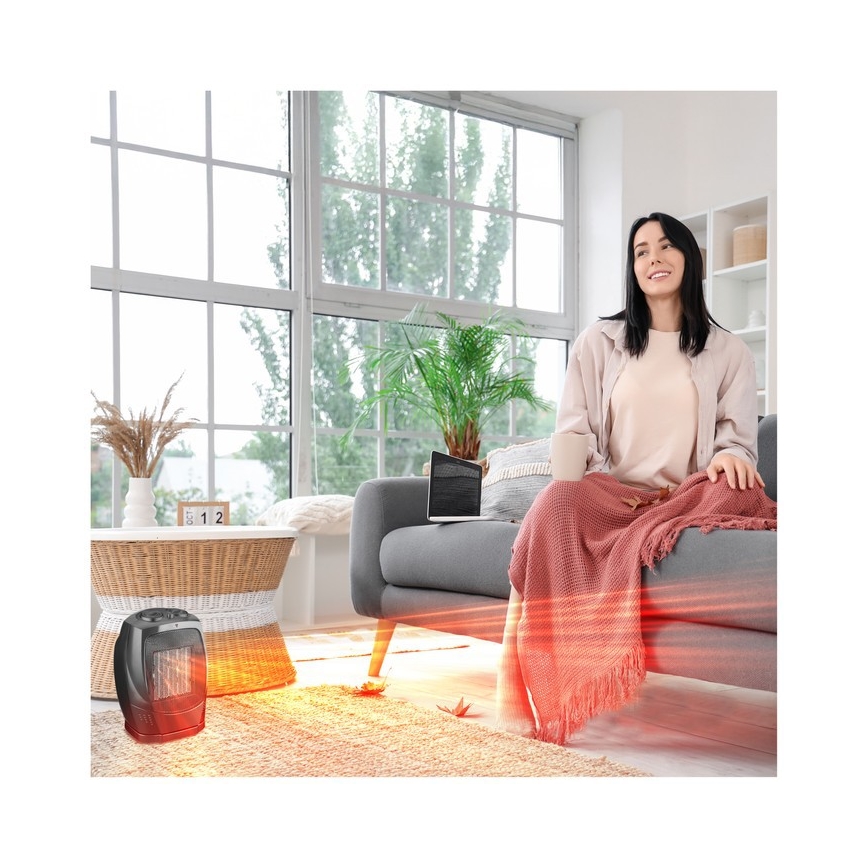 Ventilador con elemento calefactor cerámico RIN 1500W/230V negro