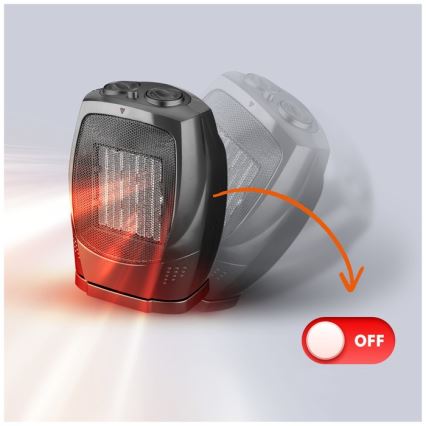 Ventilador con elemento calefactor cerámico RIN 1500W/230V negro