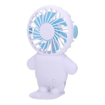 Ventilador de bolsillo recargable 4,5 W/5 V, 500 mAh, blanco/azul