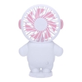 Ventilador de bolsillo recargable 4,5 W/5 V 500 mAh blanco/rosa