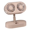 Ventilador de mesa recargable 3,7V 1200 mAh rosa
