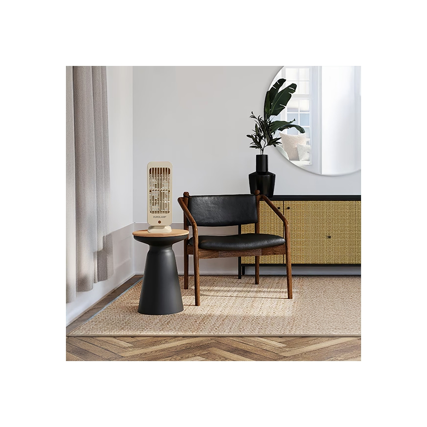 Ventilador de mesa recargable 5W/5V, 1200 mAh, beige