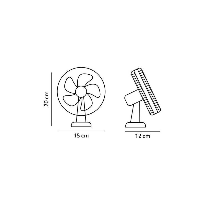 Ventilador de mesa recargable con clip VIENTO 6W/5V 2000 mAh blanco