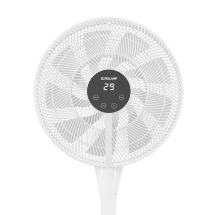 Ventilador de pie 25 W/230 V, 130 cm, blanco, con mando a distancia