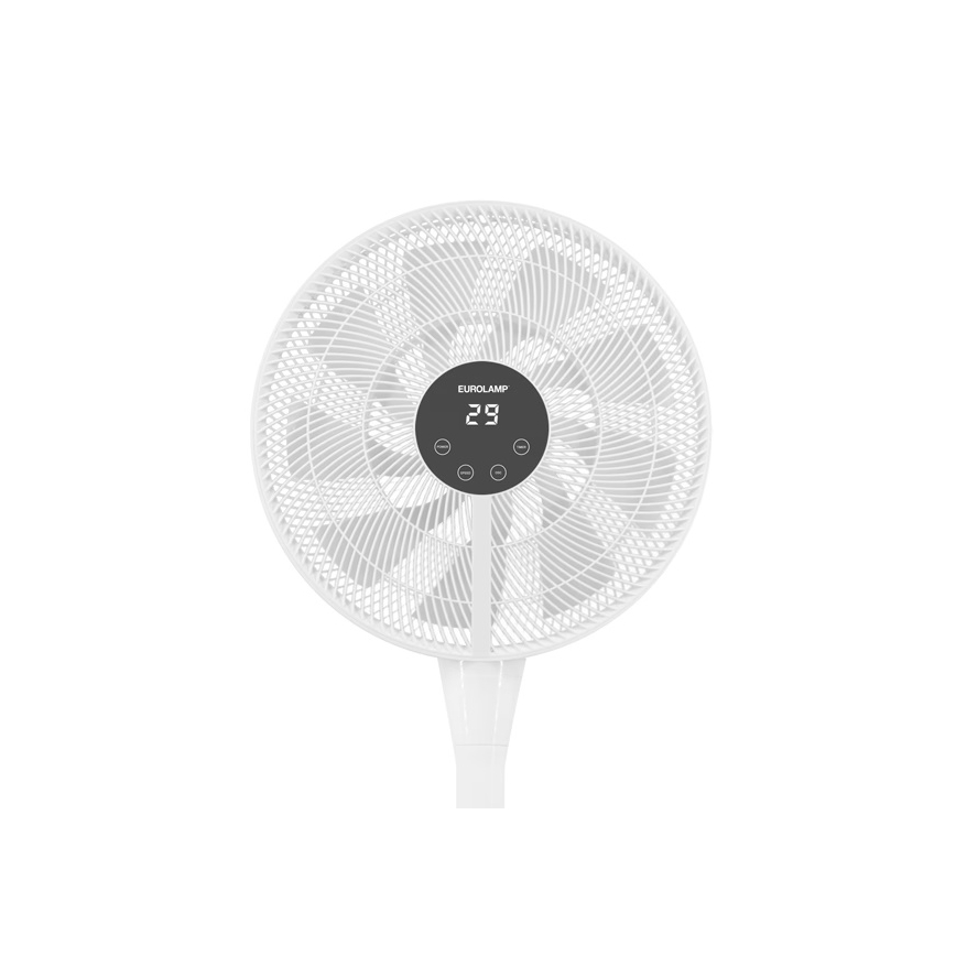 Ventilador de pie 25 W/230 V, 130 cm, blanco, con mando a distancia