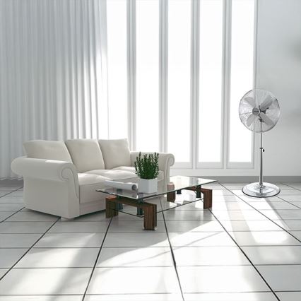 Ventilador de pie 50W/230V 110 cm acero inoxidable
