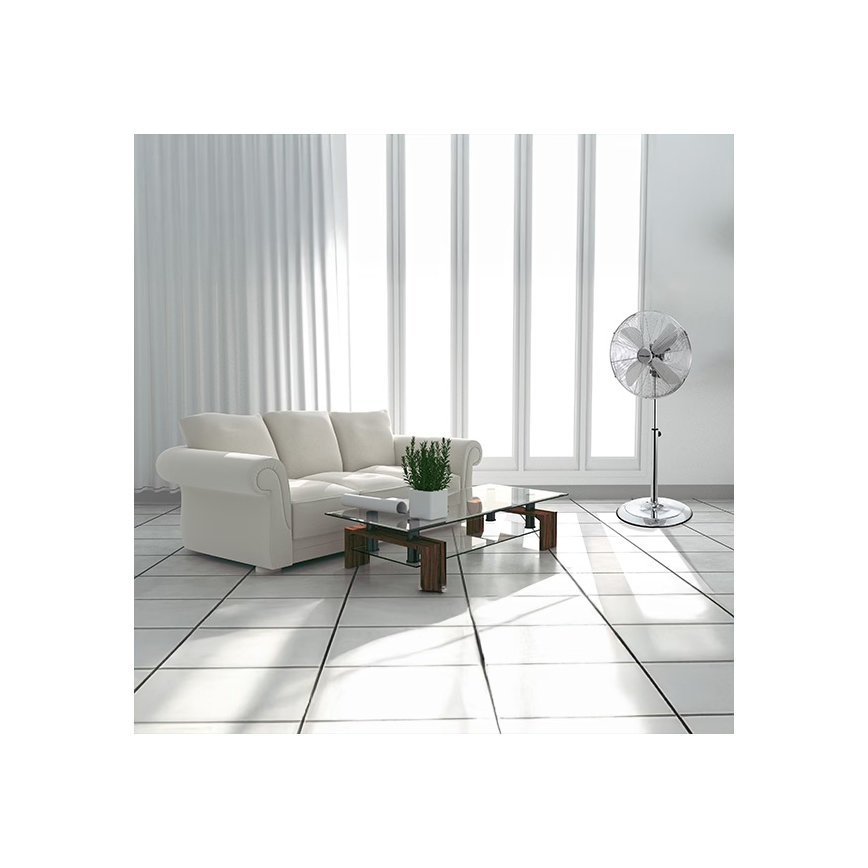 Ventilador de pie 50W/230V 110 cm acero inoxidable