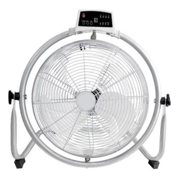 Ventilador de pie 90W/230V Ø 45 cm plateado + mando a distancia