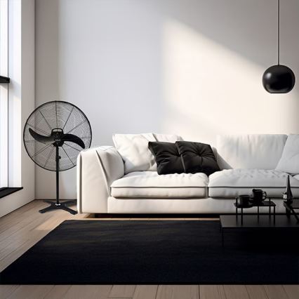 Ventilador de pie industrial 115 W/230 V, 188 cm, negro