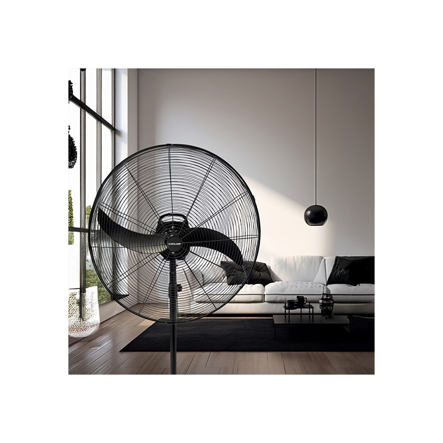 Ventilador de pie industrial 115 W/230 V, 188 cm, negro