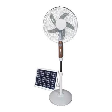 Ventilador de pie solar 15W/4V/230V 120 cm blanco