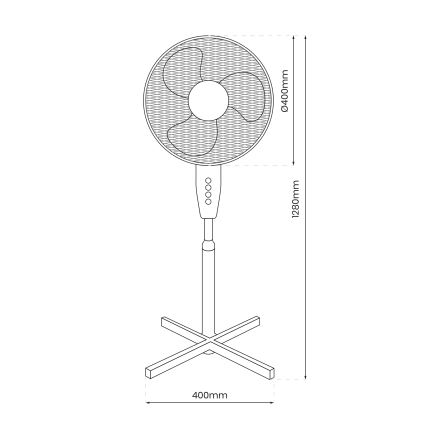 Ventilador de pie STANDING, 40 cm de diámetro, 45 W
