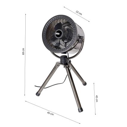 Ventilador de pie TRIPOD 40W/230V Ø 45 cm negro