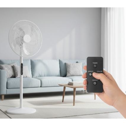 Ventilador de pie VIENTO-R 40W/230V blanco + mando a distancia