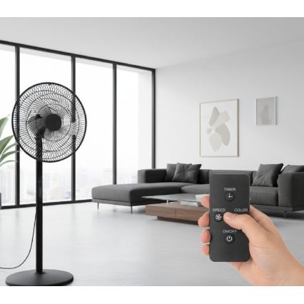 Ventilador de pie VIENTO-R 40W/230V negro + mando a distancia
