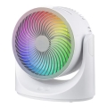 Ventilador de sobremesa LED RGB 10W/5V, diámetro 18,5 cm