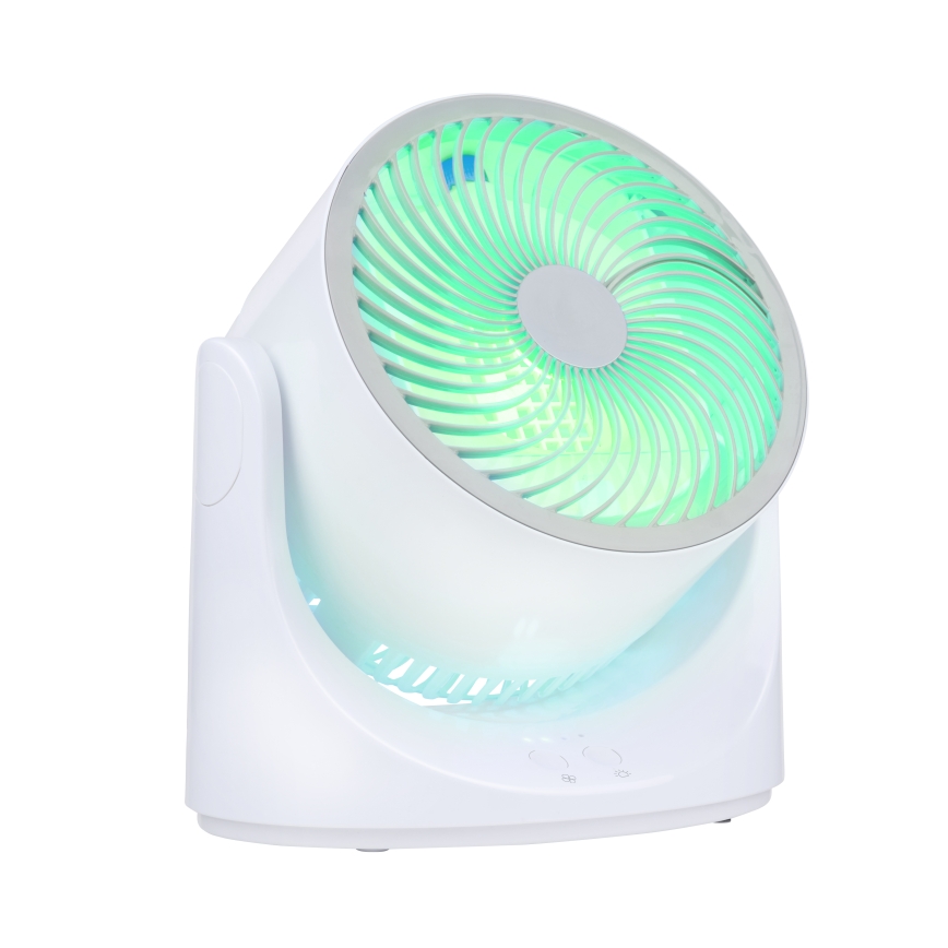 Ventilador de sobremesa LED RGB con efecto de niebla 5V