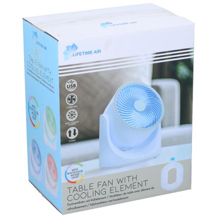 Ventilador de sobremesa LED RGB con efecto de niebla 5V