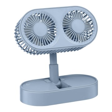 Ventilador de sobremesa recargable 3,7 V 1200 mAh azul