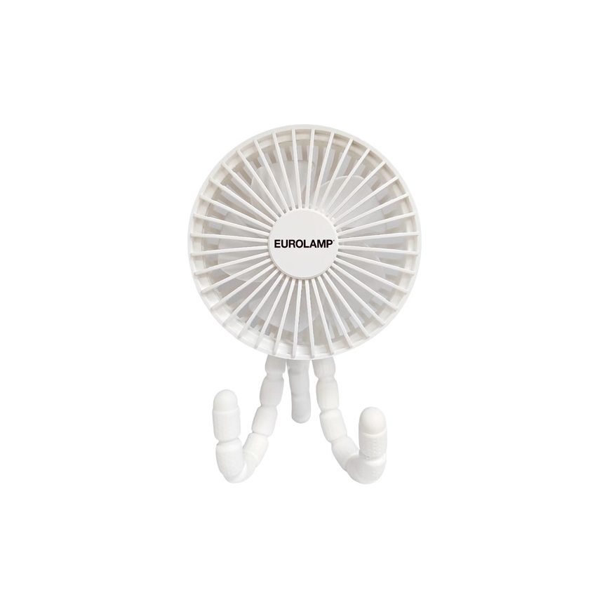 Ventilador de sobremesa recargable 3W/5V 1800 mAh blanco
