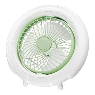Ventilador de sobremesa recargable 4W/5V 1200 mAh blanco