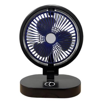 Ventilador de sobremesa recargable 5W/5V 1200 mAh, negro