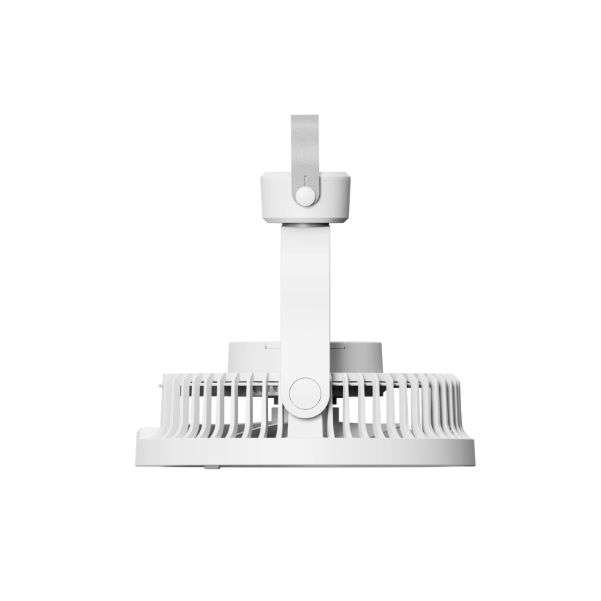 Ventilador de sobremesa recargable con iluminación LED, 8 W / 3,7 V, 2400 mAh, blanco