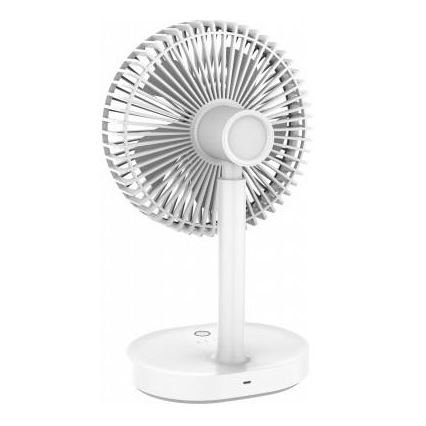 Ventilador de sobremesa recargable con lámpara LED 3000mA/3,7V USB-C