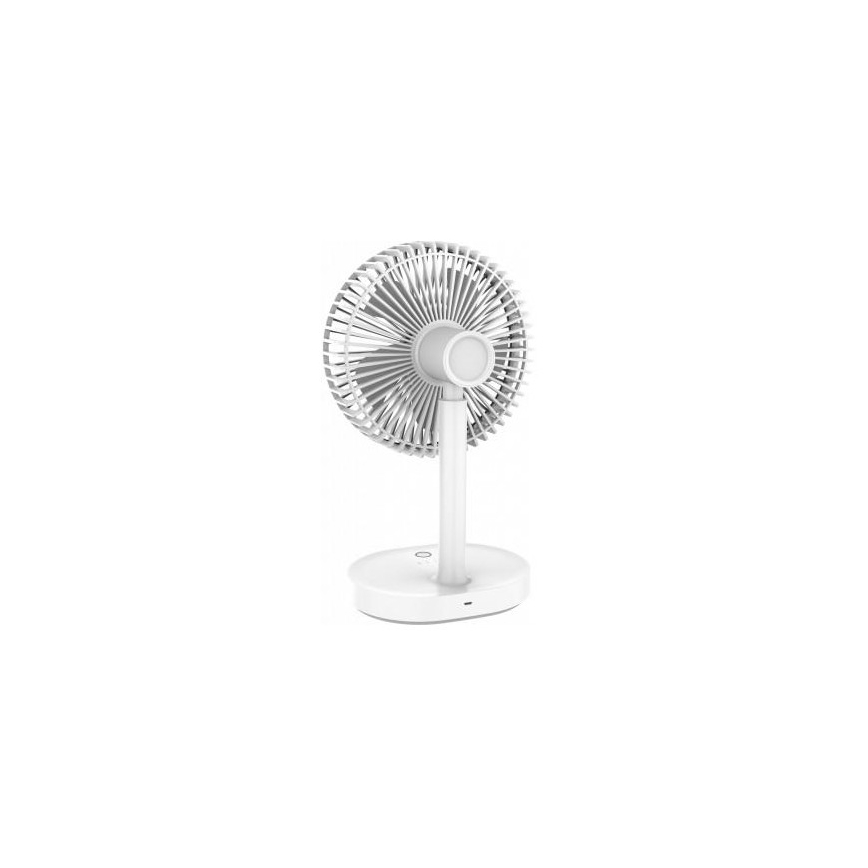 Ventilador de sobremesa recargable con lámpara LED 3000mA/3,7V USB-C