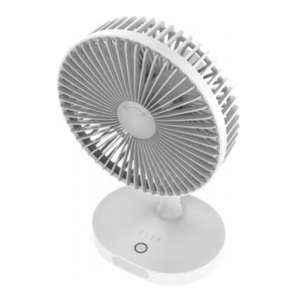 Ventilador de sobremesa recargable con lámpara LED 3000mA/3,7V USB-C