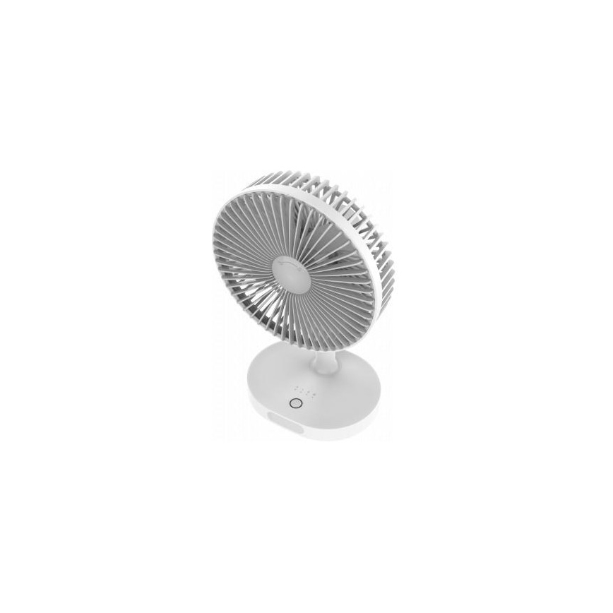 Ventilador de sobremesa recargable con lámpara LED 3000mA/3,7V USB-C