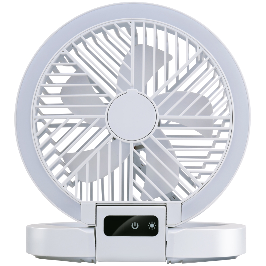Ventilador de sobremesa recargable con LED 3,7 V 1200 mAh