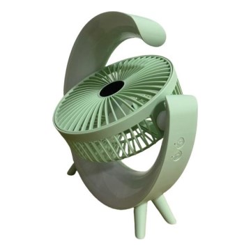 Ventilador de sobremesa recargable LED RGB 5W/5V 1200 mAh verde