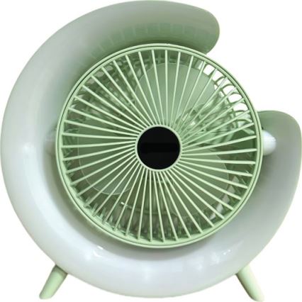 Ventilador de sobremesa recargable LED RGB 5W/5V 1200 mAh verde