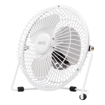 Ventilador de sobremesa USB 1,75 W/5 V, diámetro 18 cm, blanco