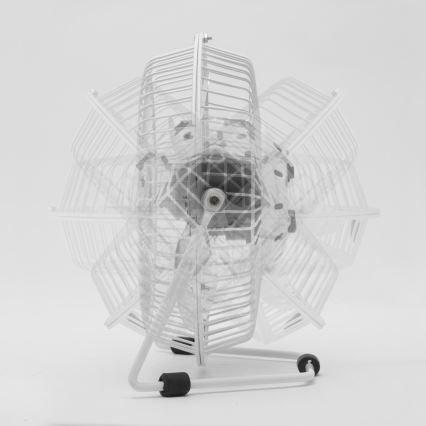 Ventilador de sobremesa USB 1,75 W/5 V, diámetro 18 cm, blanco