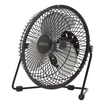 Ventilador de sobremesa USB 1,75 W/5 V, diámetro 18 cm, negro