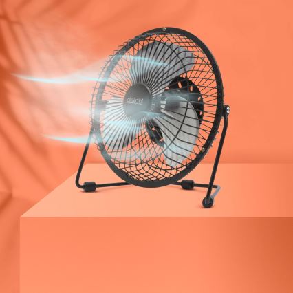 Ventilador de sobremesa USB 1,75 W/5 V, diámetro 18 cm, negro