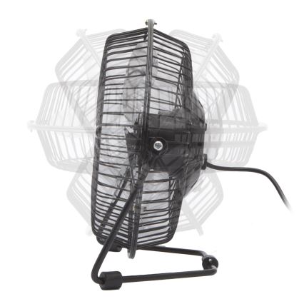 Ventilador de sobremesa USB 1,75 W/5 V, diámetro 18 cm, negro