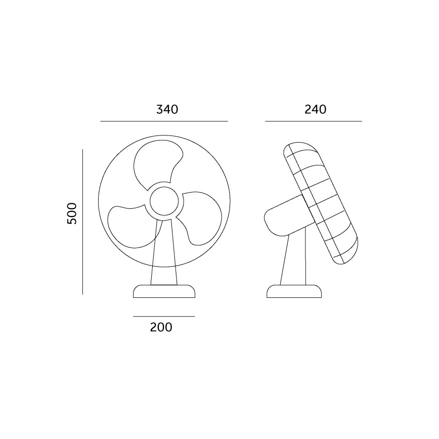 Ventilador de sobremesa VIENTO 40W/230V, color negro