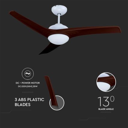 Ventilador de techo LED/15W/230V 3000/4000/6400K + mando a distancia