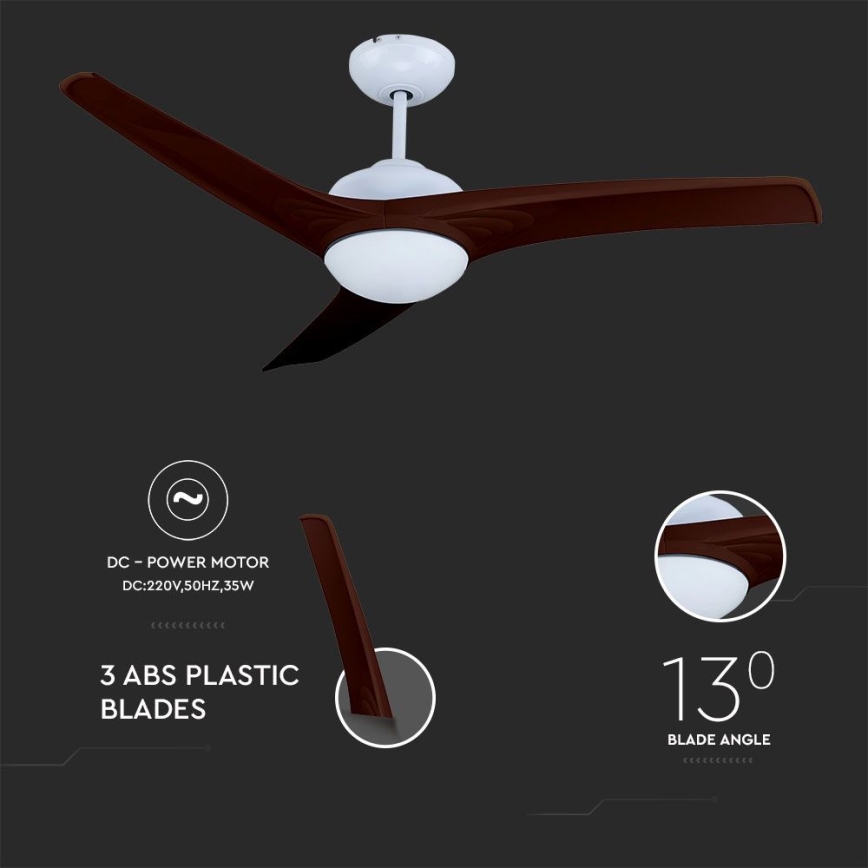 Ventilador de techo LED/15W/230V 3000/4000/6400K + mando a distancia