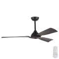 Ventilador de techo Ø 132 cm IP44 negro + mando a distancia