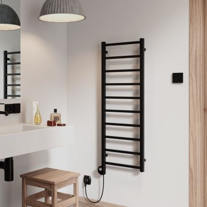 Vertaduro - Radiador de baño con termostato ZOE 400W 114x40 cm negro