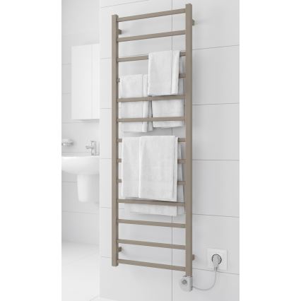 Vertaduro - Radiador de baño con termostato ZOE 400W 150x50 cm taupe