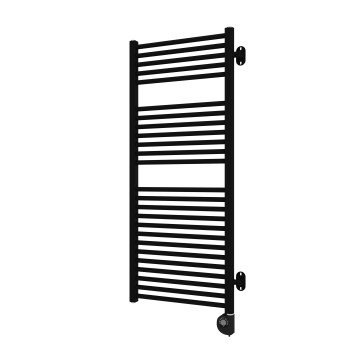 Vertaduro - Radiador toallero para baño con termostato MEG, 600 W, 118 x 50 cm, negro